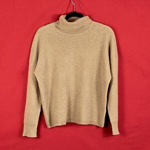 BILLY REID Cashmere Turtleneck Sweater Tan Camel ‎ Womens Size Small